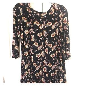 Super comfy navy dress with cute back!